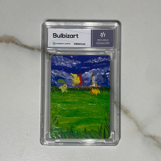 Pokepark Pikachu héricendre et germignon custom pokemon card - bulbizart case 1/1